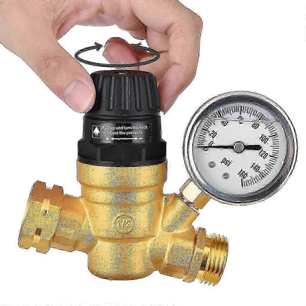 Régulateur De Pression D'Eau Soekavia Pour Camping-cars, En Laiton Sans Plomb, Réglable, Avec Manomètre, Pour Caravanes Et Camping-cars.