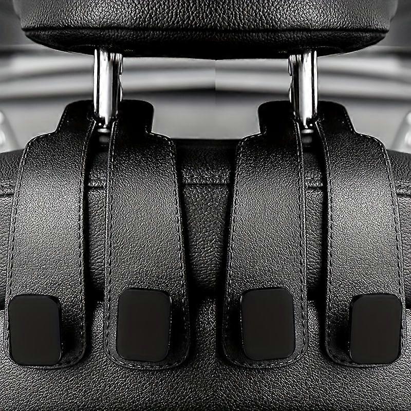 (2 Pièces) Crochets Pour Appuie-tête De Voiture, Organisateur De Siège Robuste En Similicuir Avec Boucle Magnétique, Crochets De Suspension Pour Sacs, Portefeuilles Et Manteaux