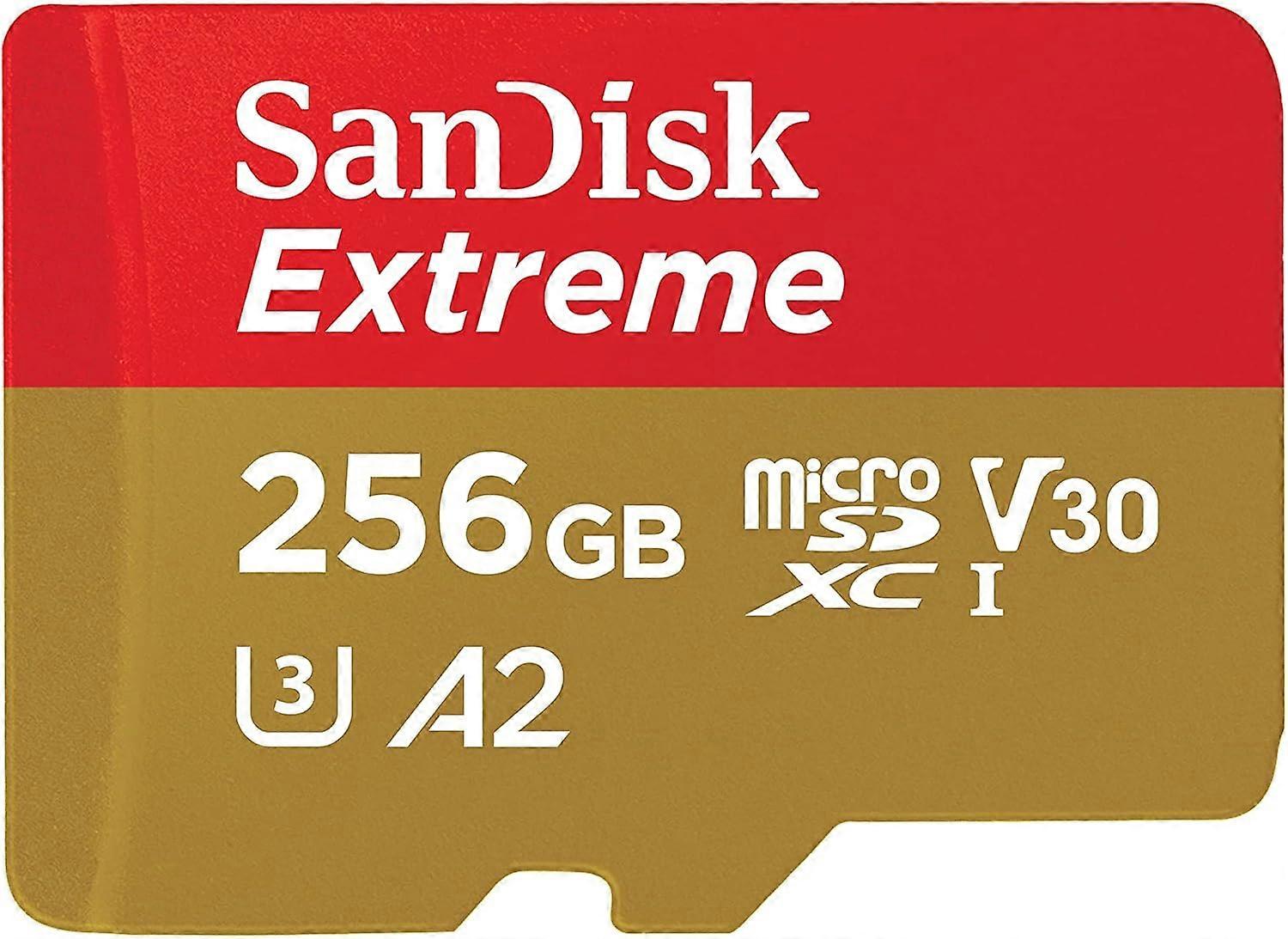256 Gb Extreme Microsdxc Uhs-i-speicherkarte Mit Adapter – Bis Zu 100 Mb/s, C10, U3, V30, 4k, 5k, A2, Micro-sd-karte – Sdsqxav-256g-gn6ma