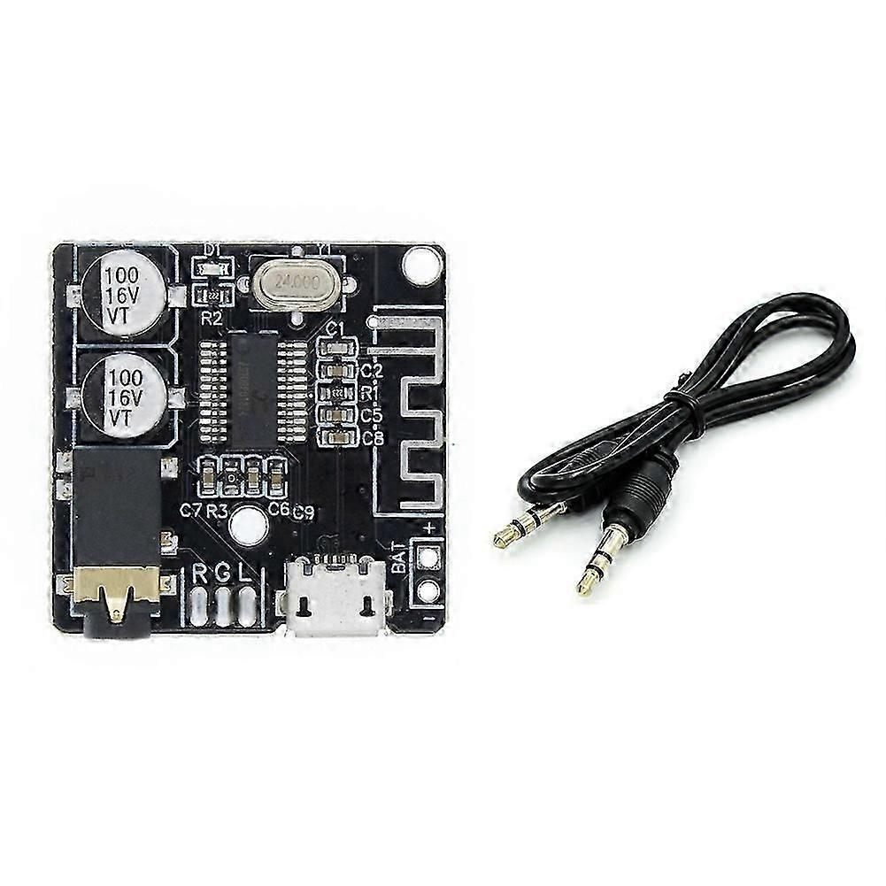 Récepteur Audio Bt5.0 + Kit Câble Audio Aux, Décodeur Mp3 Bluetooth, Module Amplificateur Audio Sans Perte Pour Haut-parleurs De Voiture Kns