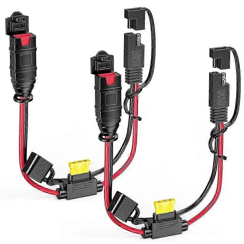 Lot De 2 Rallonges Sae De 30 Cm Pour Chargeurs De Batterie Intelligents Noco Genius, Câble Robuste 14 Awg Avec Connecteur Sae, Pour Voiture Fdq