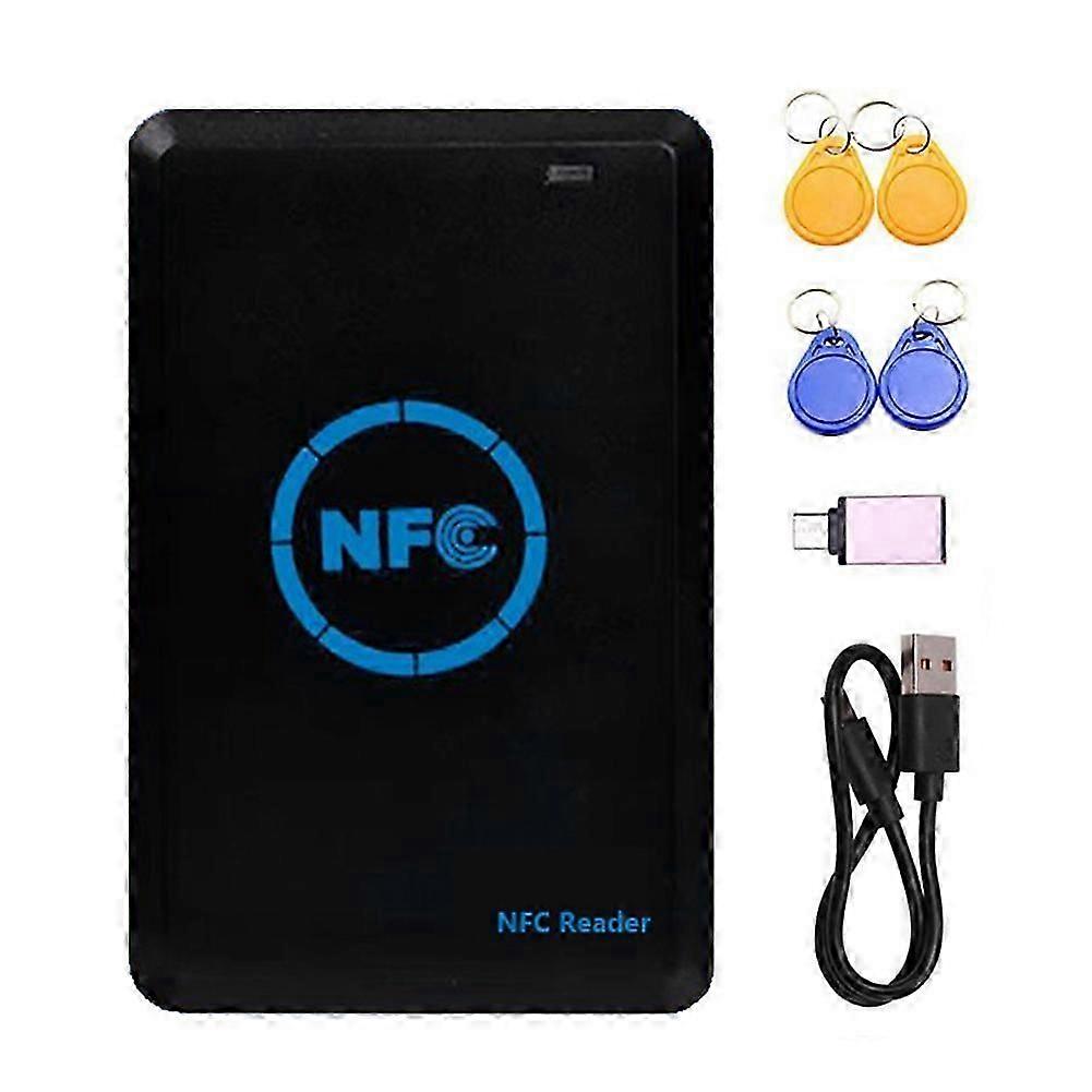 Lecteur/graveur De Puce Nfc 5 Bandes + Porte-clés 2x Cuid/uid 125k 13,56m Copieur Duplicateur D'Étiquettes Hid Clonage Qaq