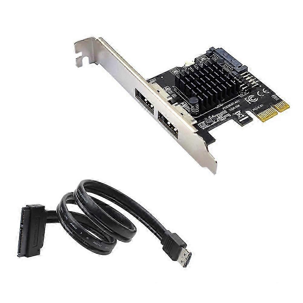 Carte D'Extension Pci-e X1 Vers Double Port D'Alimentation Esata + Usb 2.0 9/15 Broches, 6 Gbit/s Pour De Qaq
