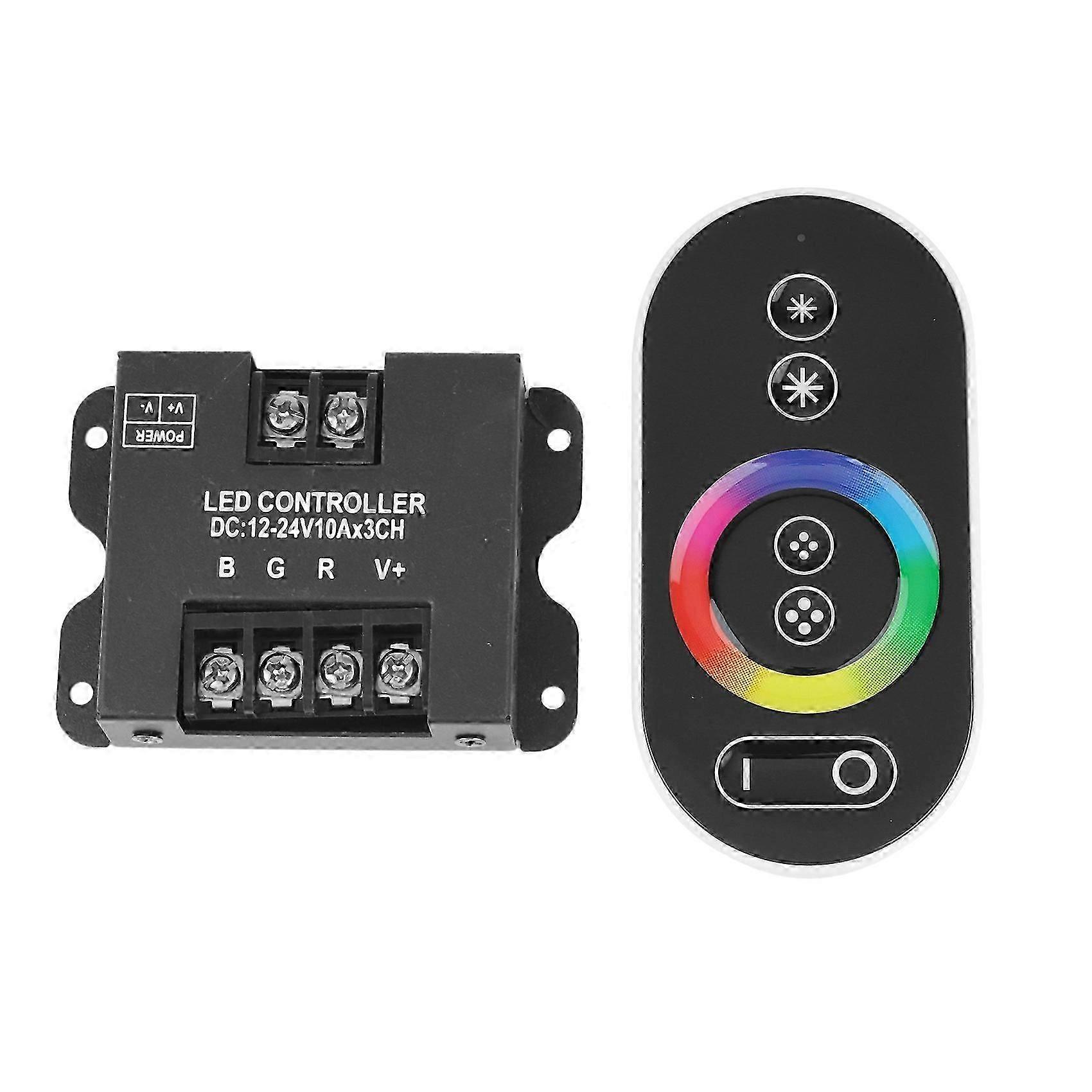 Contrôleur 3 Canaux X 10 A Rgb Avec Télécommande Rf, Alimentation Cc 12 V/24 V, 3 Canaux, 360 W/720 W, Pour Rubans Led Smd 5050 Et Accessoires.