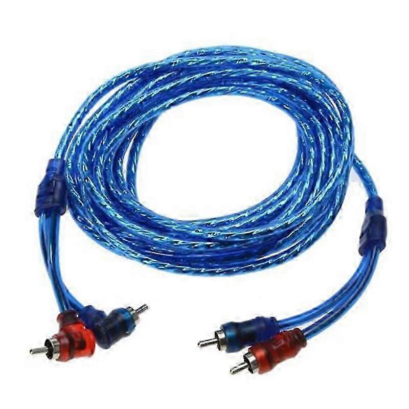 Câble Audio Autoradio 5m 2 Rca Vers 2 Rca, En Cuivre Tressé, Pour Amplificateur