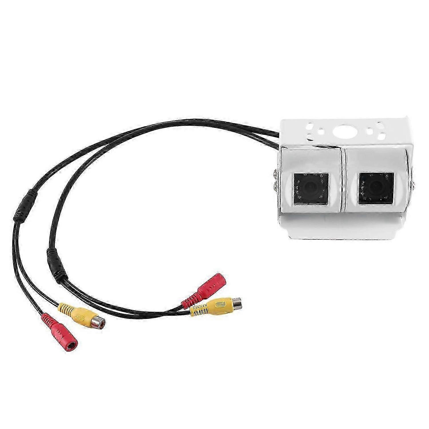 Caméra De Recul Blanche À Double Objectif Pour Voiture, Camping-car Et Camion.