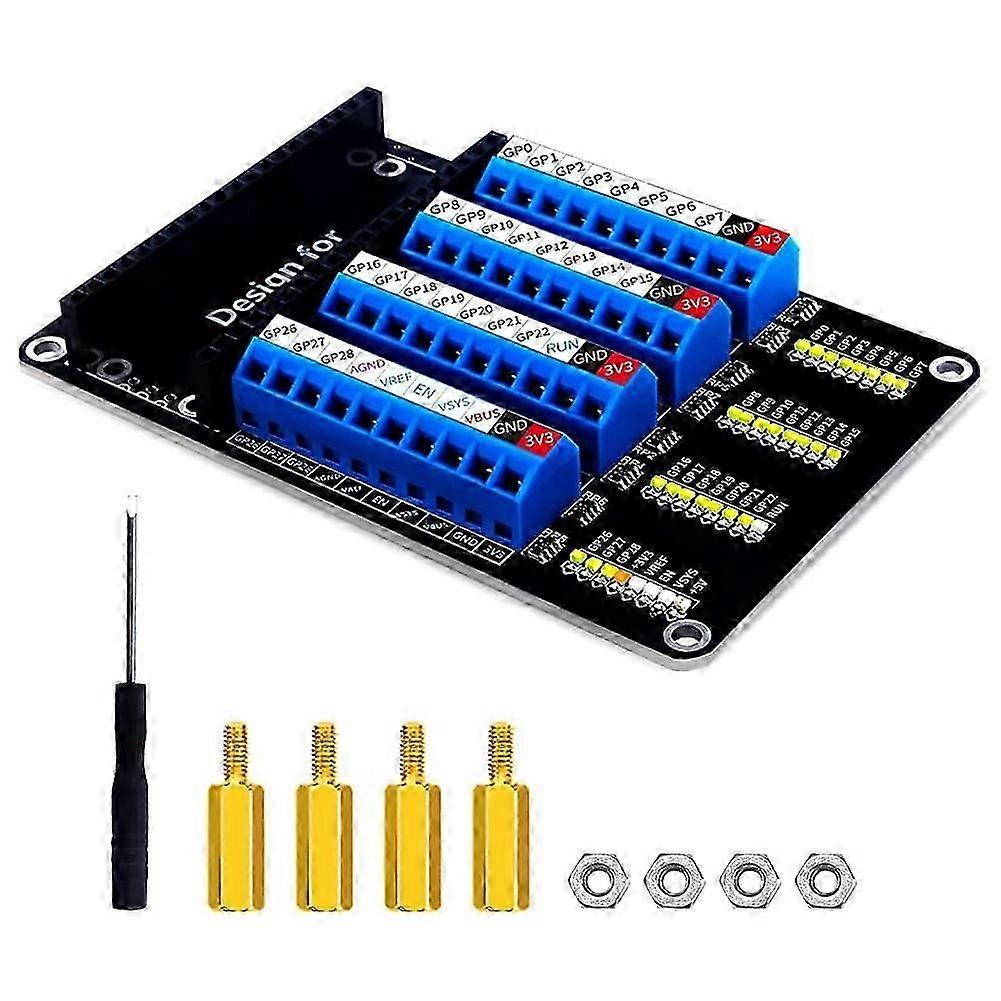 Carte D'Extension À Bornier À Vis, Module De Dérivation À Bornier À Vis Avec Led Pour Raspberry Pi Pico Kns