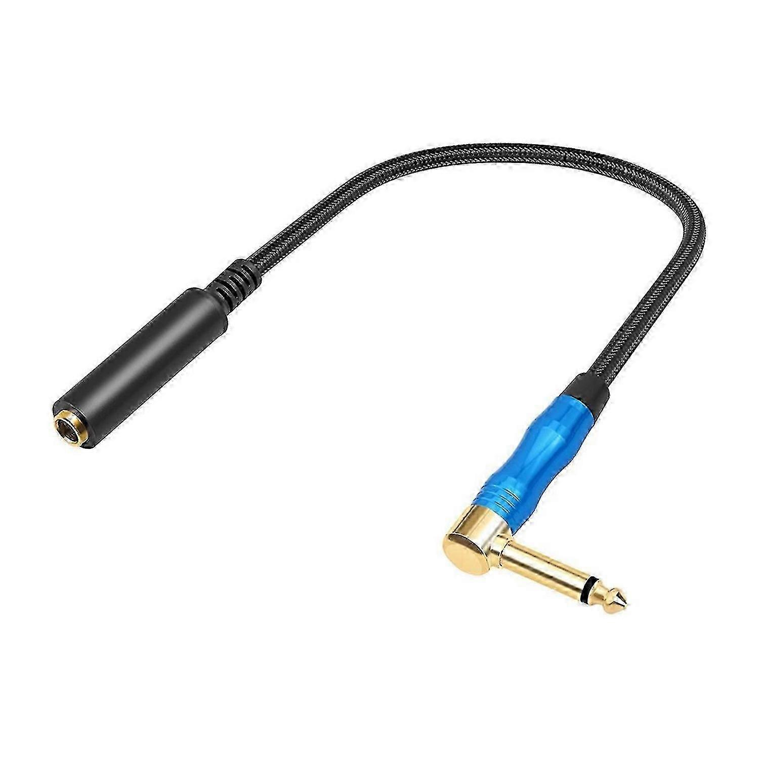 Câble Audio Stéréo Trs Mâle-femelle Coudé De 6,35 Mm, Compatible Avec Les Amplificateurs De Guitare