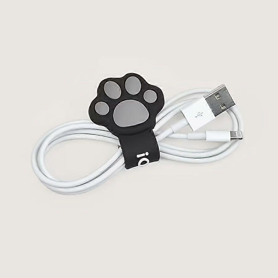(noir, 1 Pièce) Organisateur De Câbles En Forme De Patte De Chat, Enrouleur De Câble D'Écouteurs En Silicone Spiralé Pour Bureau Et Gestion Des Câbles De Charge De Téléphone