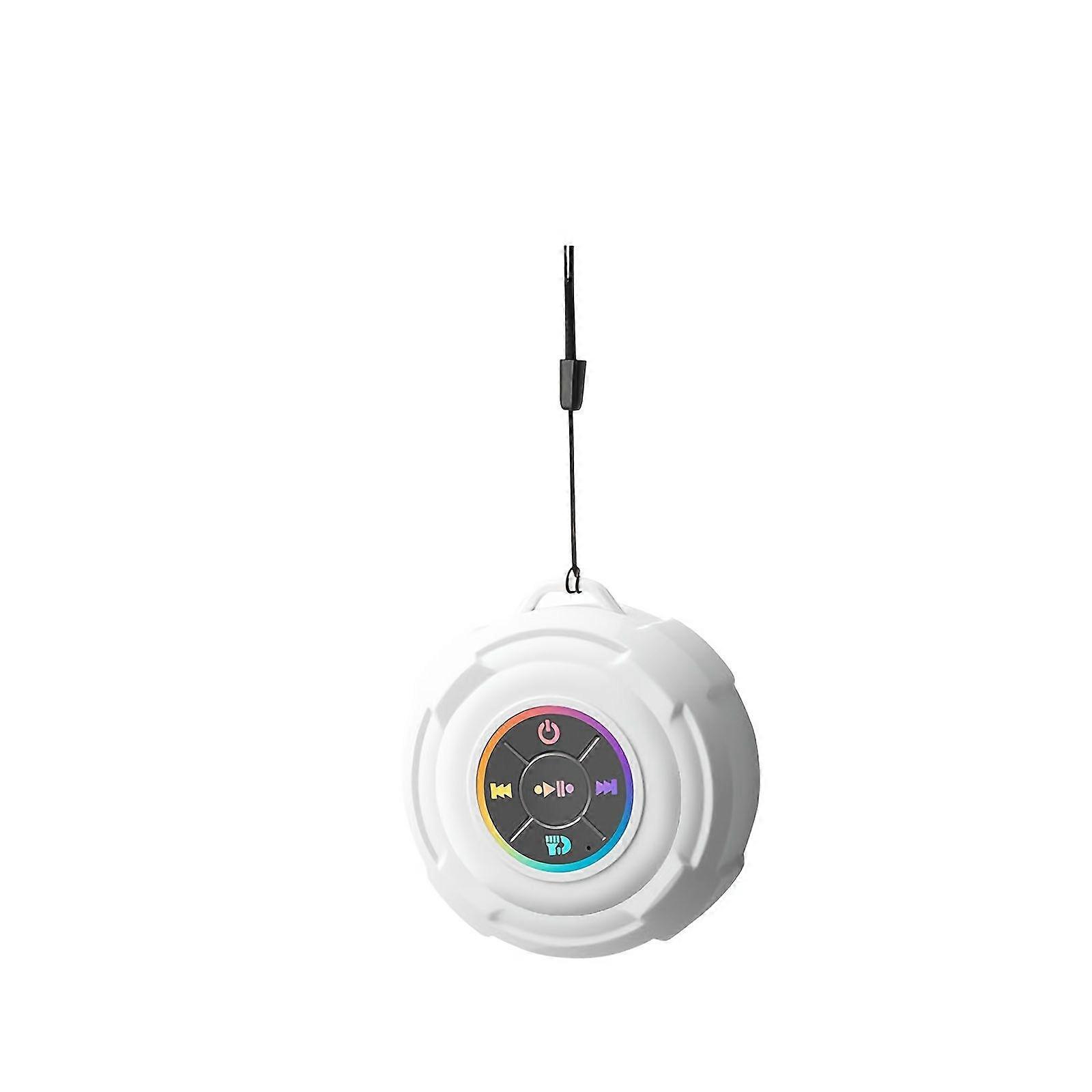 (couleur Beige) Enceinte Bluetooth Portable Pour La Douche Avec Lumière Led Et Ventouse, Enceinte Sans Fil Étanche Pour La Salle De Bain, L'Extérieur, Le Sport Et Le Vélo
