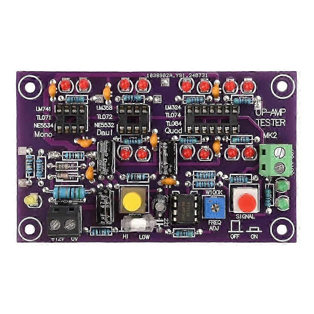 Carte De Test D'Amplificateur Opérationnel Dc12v T2 - Testeur D'Amplificateurs Opérationnels Simples/doubles/quadruples Jg