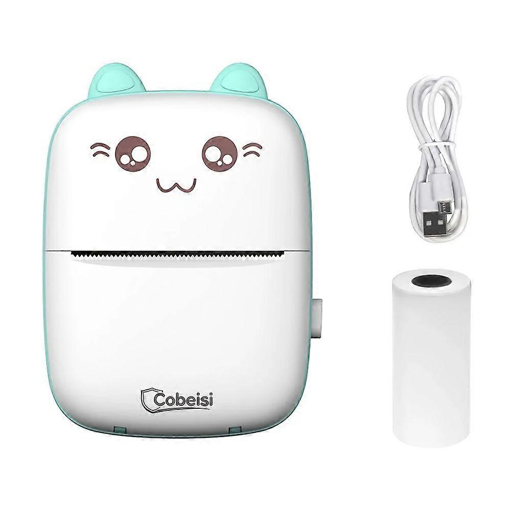 Mini Imprimante Thermique Portable Avec Design Oreilles De Chat, Imprimante D'Étiquettes Photo Sans Fil Bluetooth 200 Dpi, Câble Usb Inclus