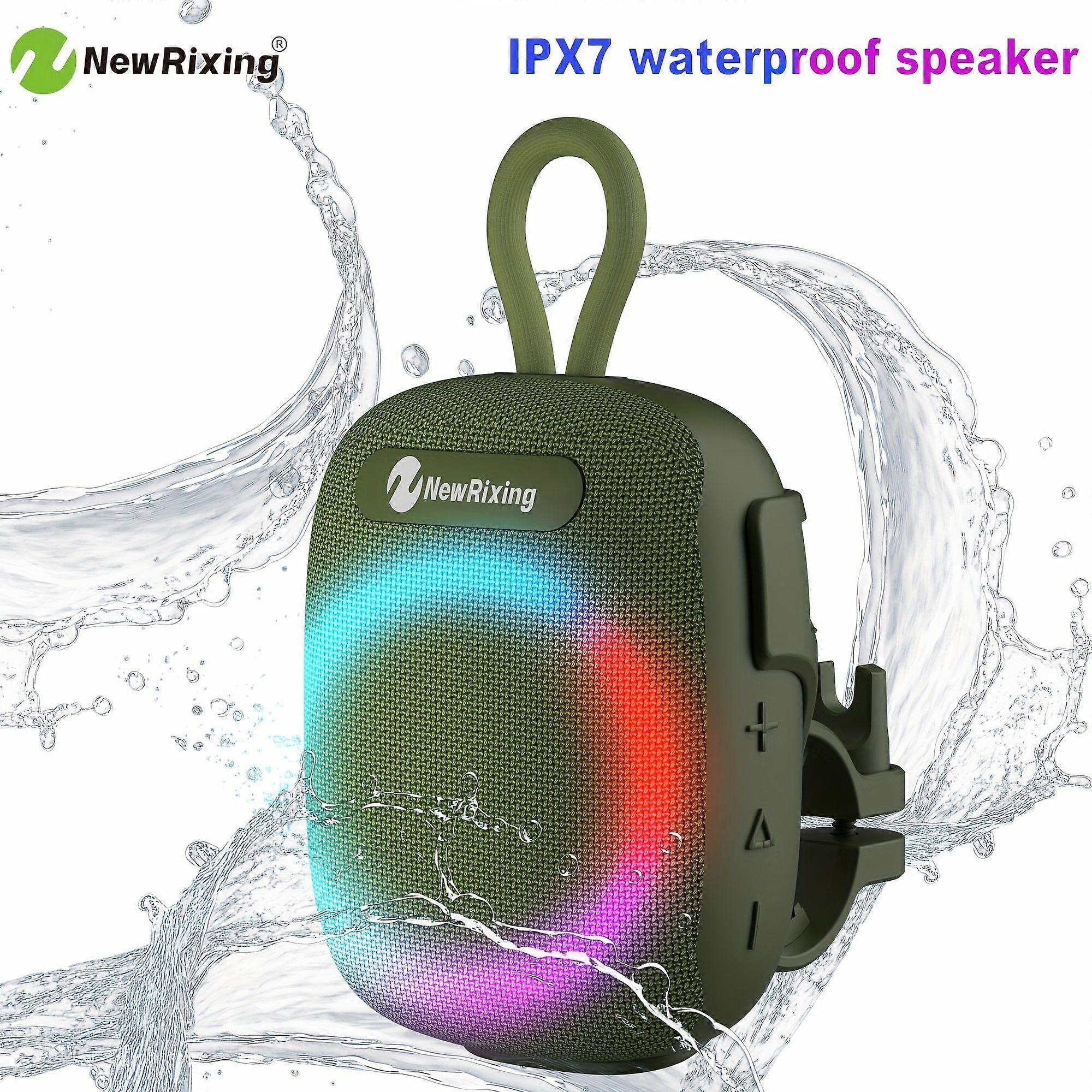 Enceinte Sans Fil Portable Étanche Ipx7, Stéréo 8 W Avec Basses Profondes, Lumières Rgb, Appairage Tws, Mousqueton, Appels Mains Libres Pour Le Vélo Et Les Activités De Plein Air.