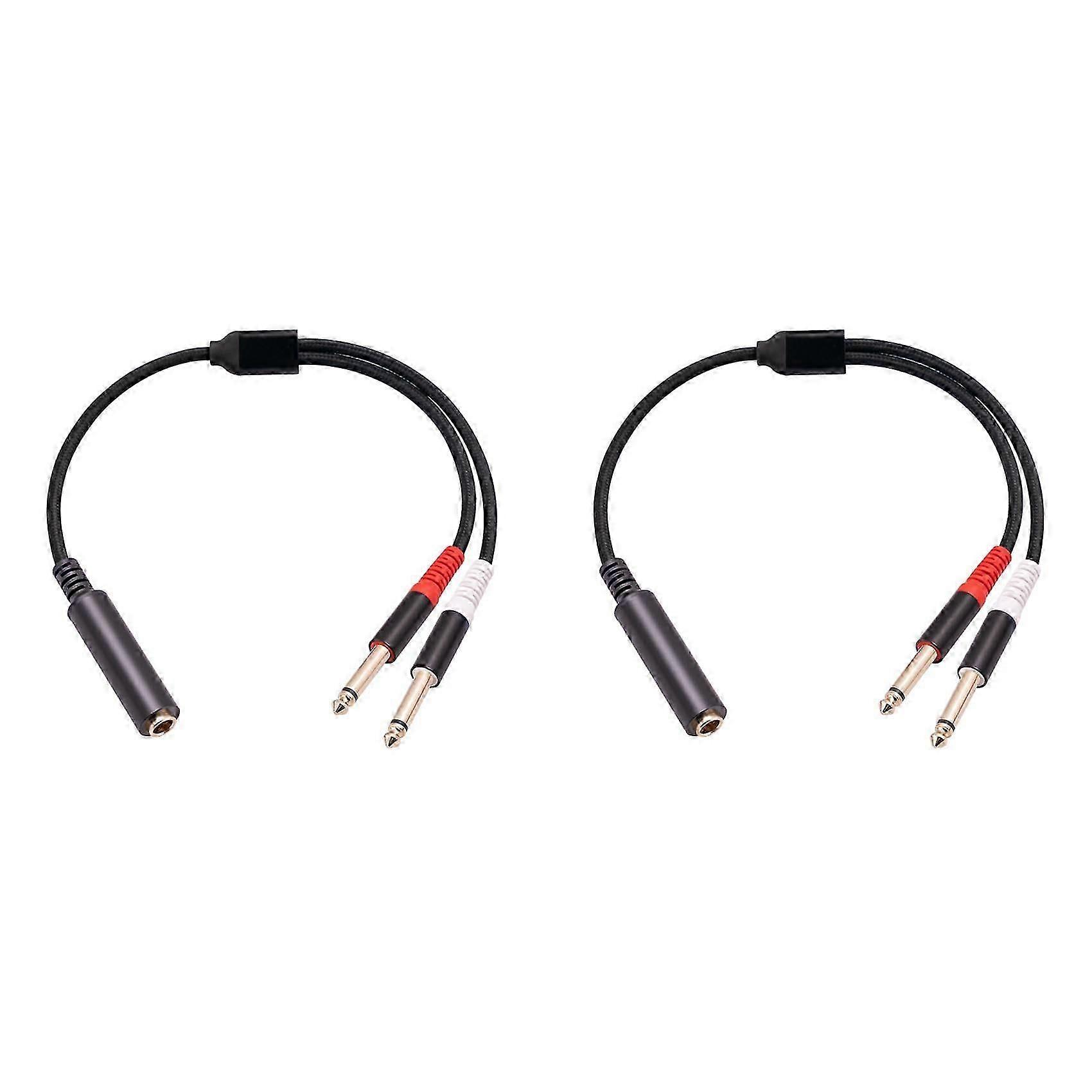 Câbles Adaptateurs Audio En Y : Câble Répartiteur Stéréo Trs Femelle 6,35 Mm (1/4 Pouce) Vers 2 Câbles Mono Ts Mâle 6,35 Mm (em)