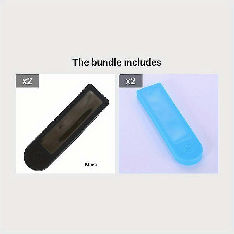 (2 Noirs Et 2 Bleus) Housse De Protection En Silicone Pour Tableau De Bord De Trottinette Électrique, Étanche Et Antichoc, Motif Circuit Imprimé