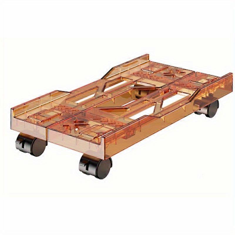 Plateau Télescopique À Roulettes Pour Unité Centrale (orange Transparent), Support Pour Imprimante Mobile En Plastique Avec Roulettes, Support Coulissant Pour Tour D'Ordinateur De Bureau, 1 Pièce