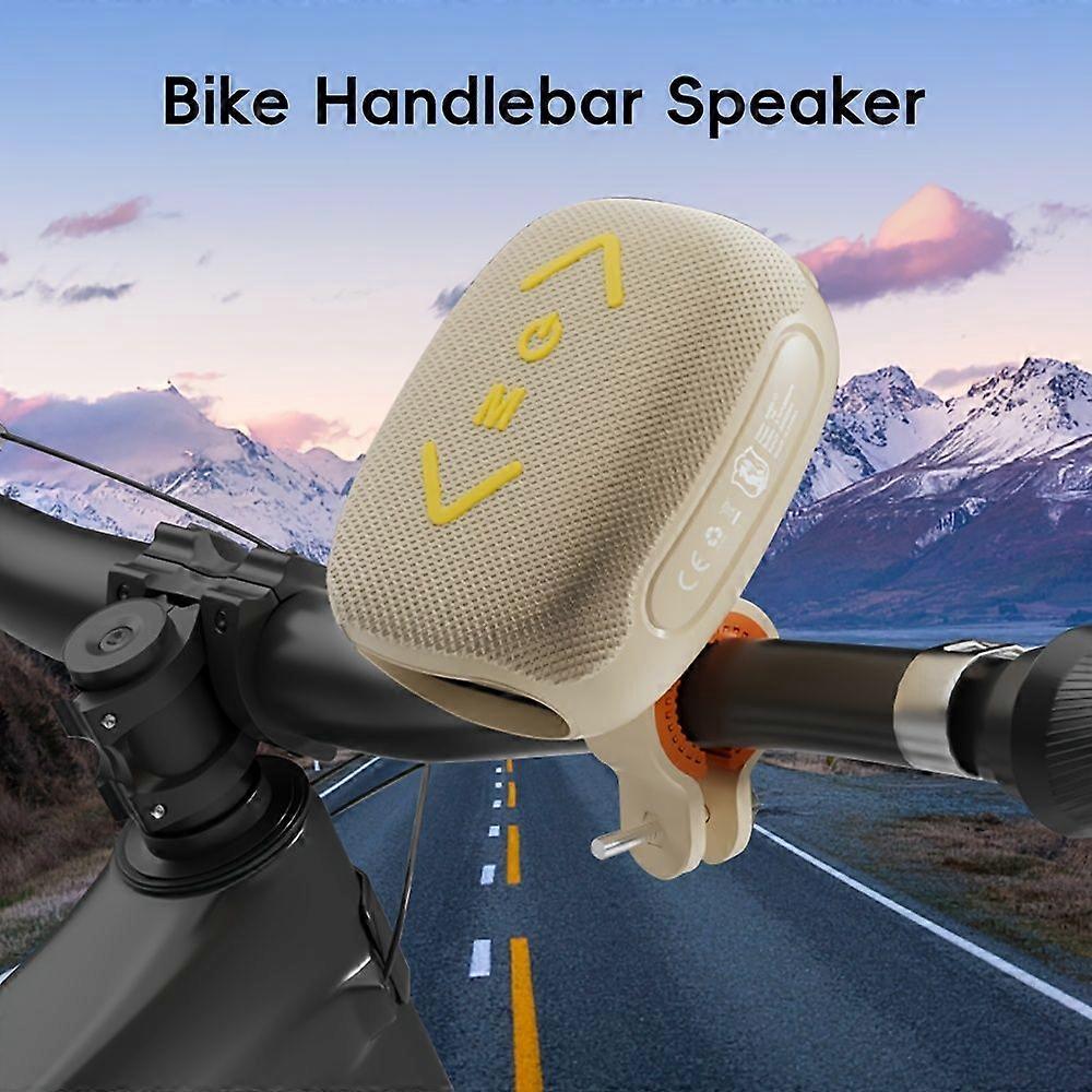 Enceinte Sans Fil Pour Vélo (blanc Cassé) 7 W, Bluetooth 5.0 Stéréo Avec Basses Profondes, Étanche Ipx5, Batterie 1200 Mah, Autonomie De 10 H, Compatible Avec Les Appels Mains Libres Via Carte Tf/tws,