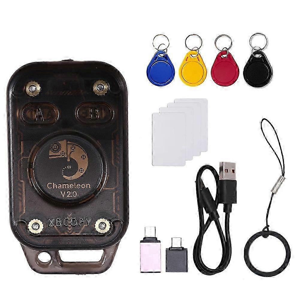 Émulateur De Lecteur De Puce Rfid Chameleon V2.0 + 4 Porte-clés/cartes Uid 125 Khz 13,56 Mhz Décodage De Cartes Nfc Fdq