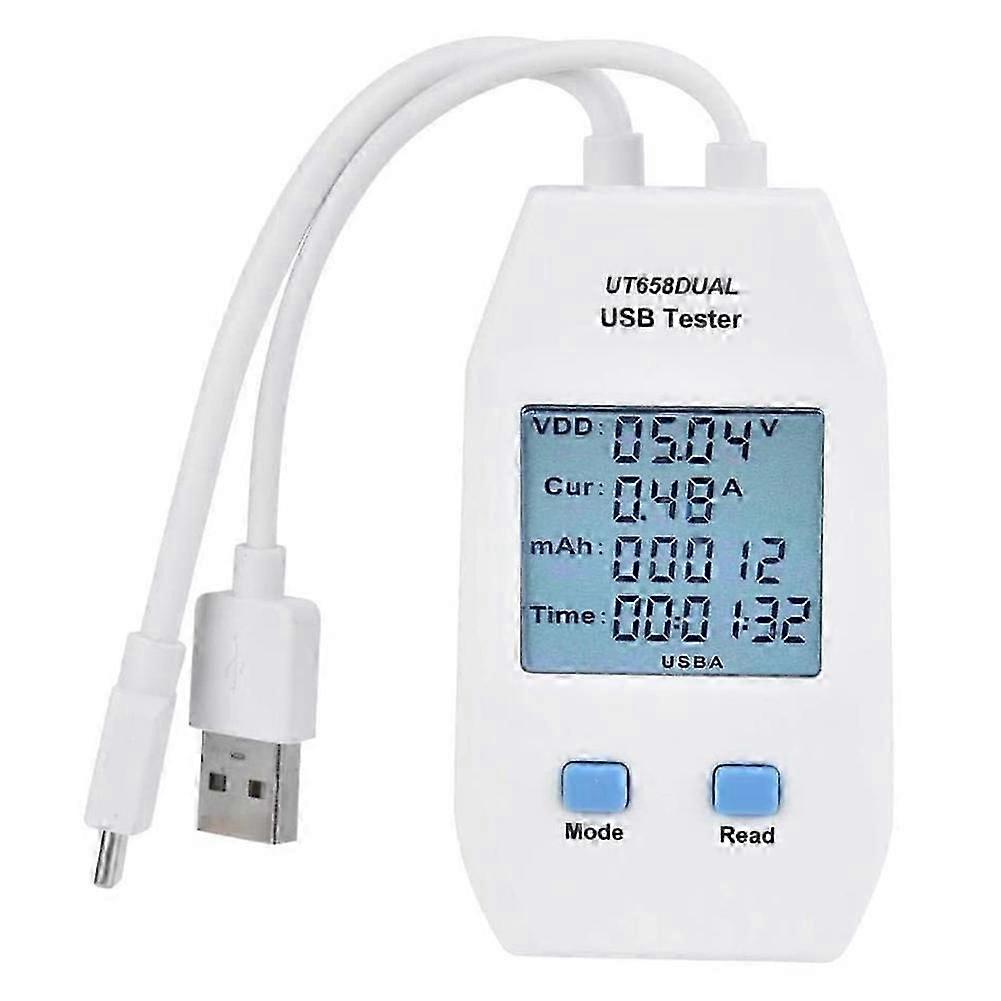 Testeur Usb, Uni-t Testeur Usb Lcd Détecteur Voltmètre Ampèremètre Testeur De Puissance Et De Capacité Numérique (ut658 Double) Kns