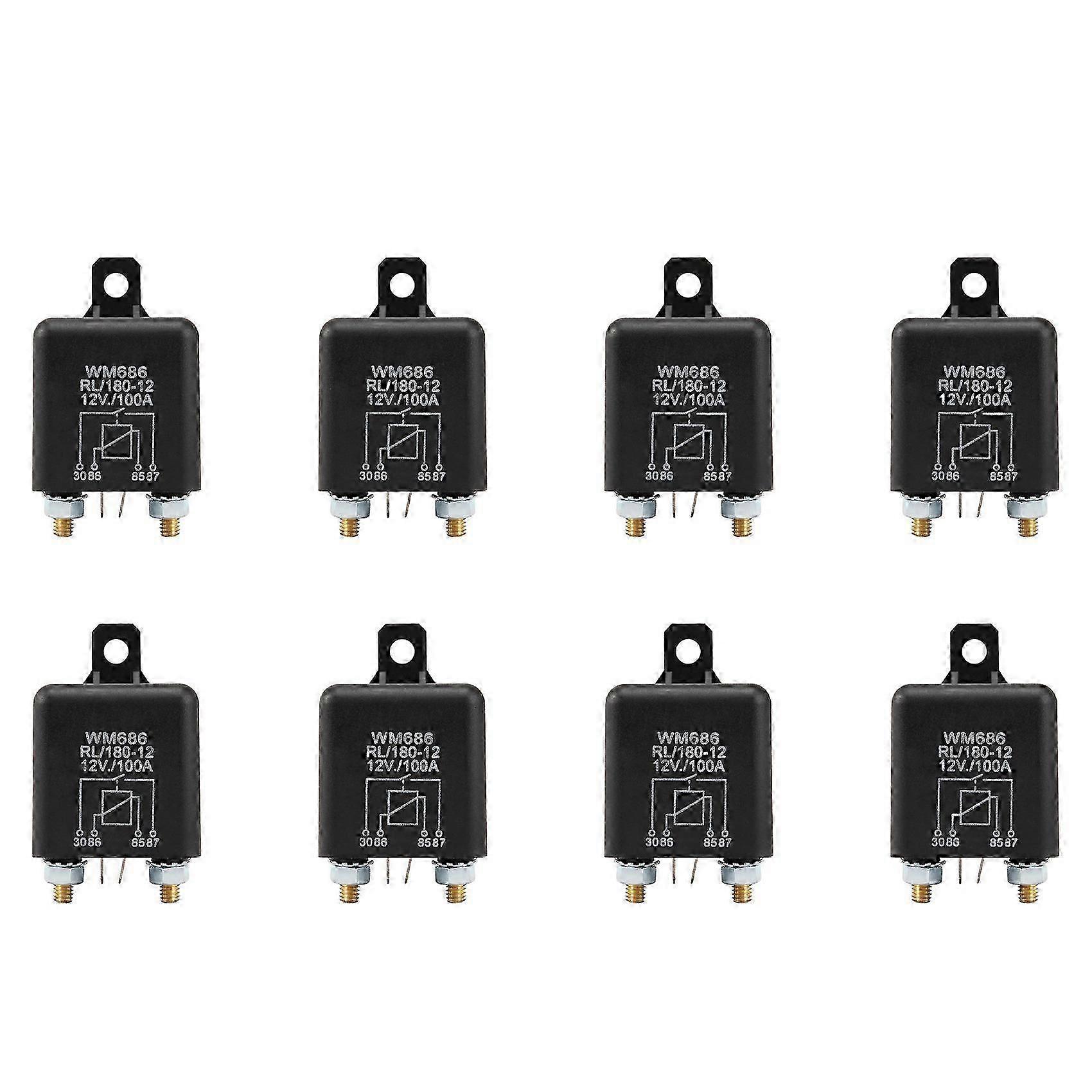 Relais De Charge Divisé Ek, 8 X 12 V, 100 A, 4 Broches, Interrupteur Marche/arrêt, Robuste, Pour Voiture, Bateau, Fourgonnette, Noir