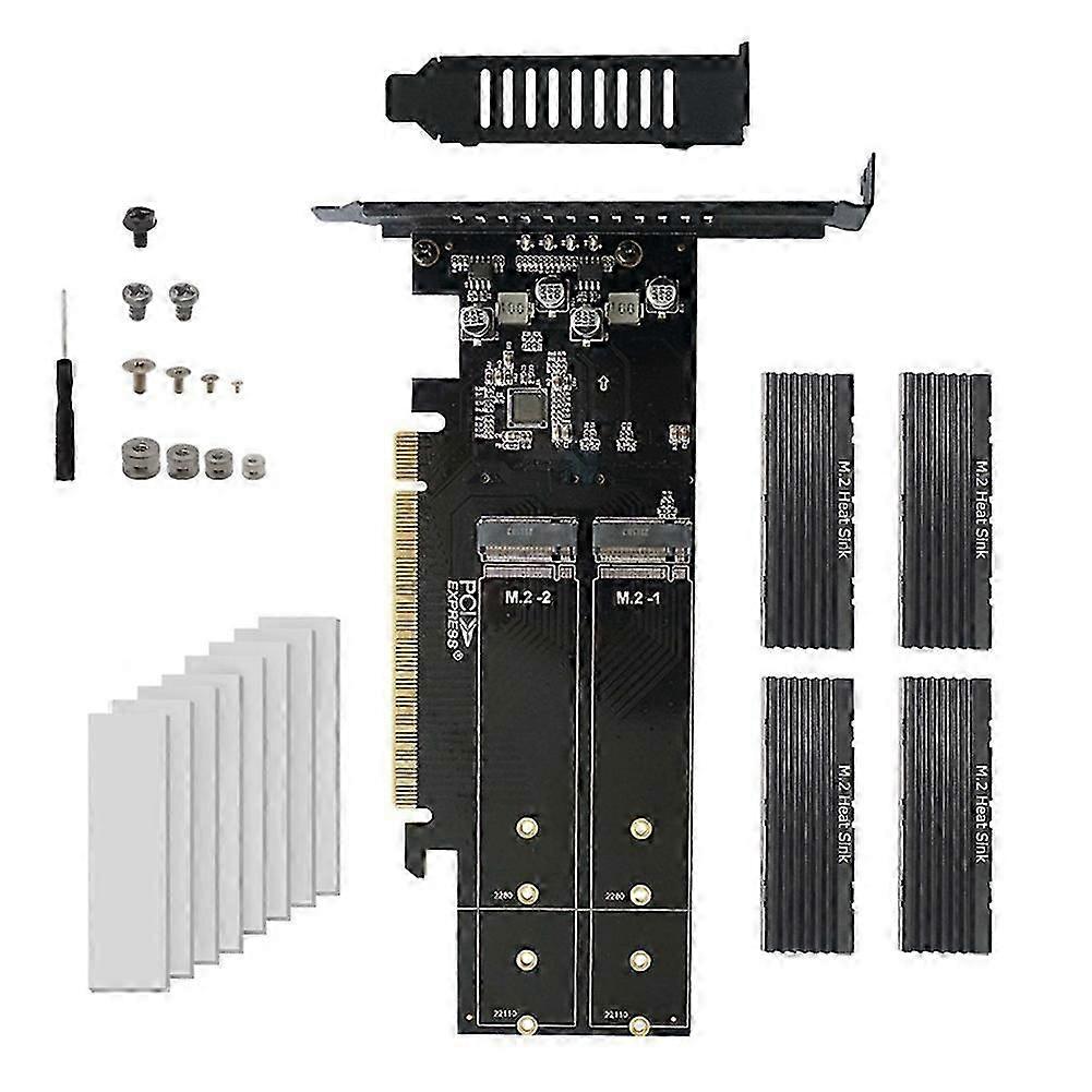 Carte Adaptatrice Pcie Vers M.2 Pcie X16 4 Ports M.2 Nvme Clé M Ssd Convertisseur M.2 Pci Express X16 Carte D'Extension Vroc Kns
