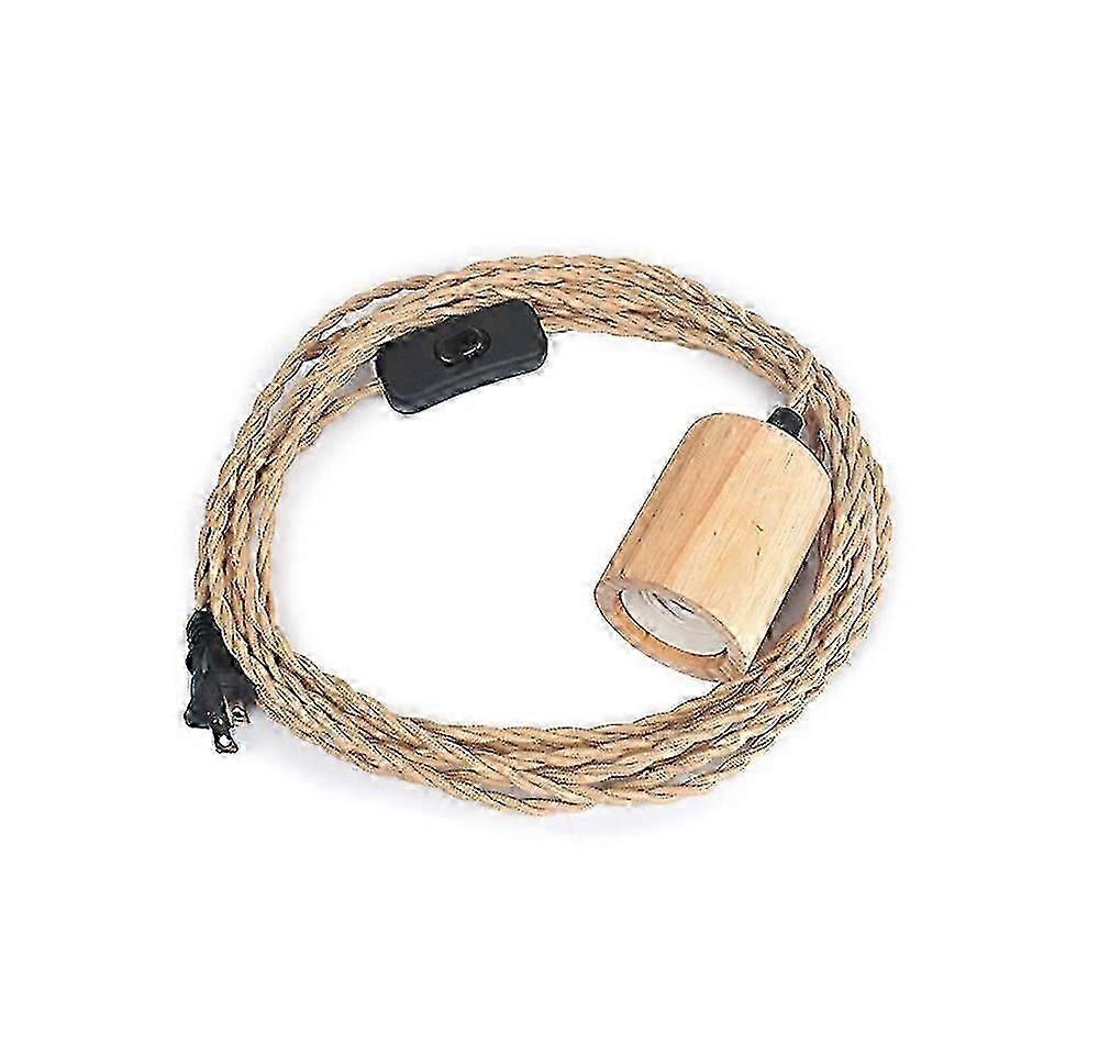 Douille De Lampe À Brancher Avec Câble En Corde De Chanvre De 4,5 M, Guirlande Lumineuse Suspendue Industrielle P202411261279