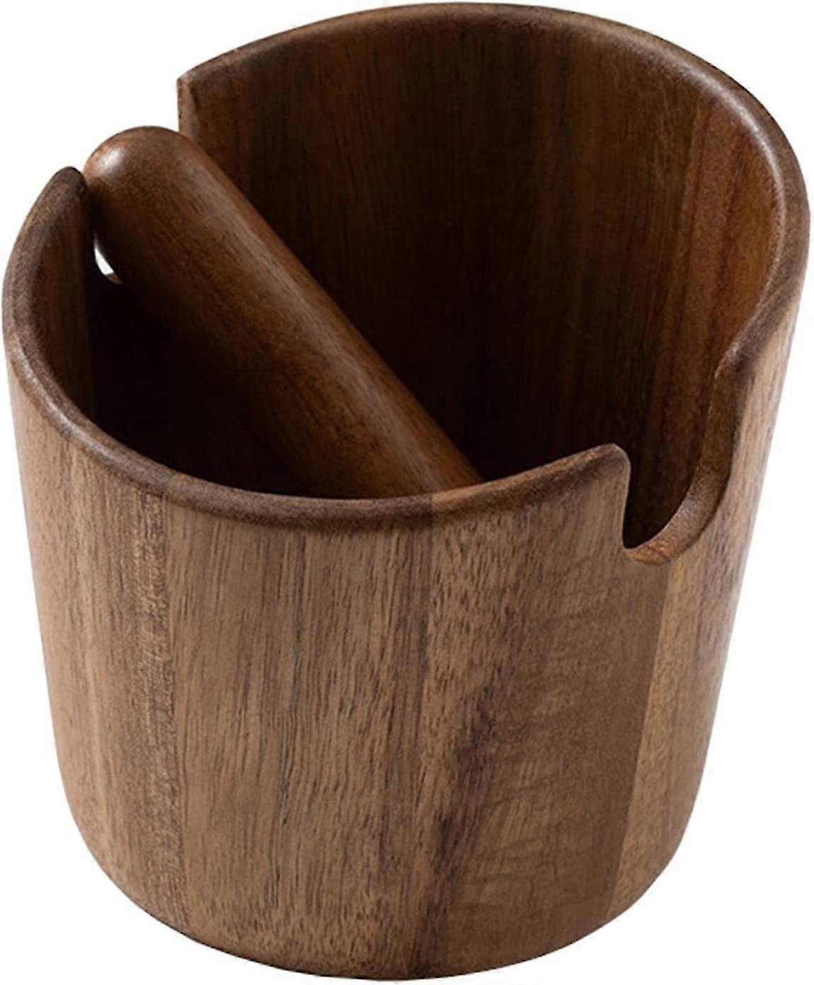 Bac À Marc De Café En Bois Avec Barre De Frappe Amovible, Mini Bac À Marc Pour Café