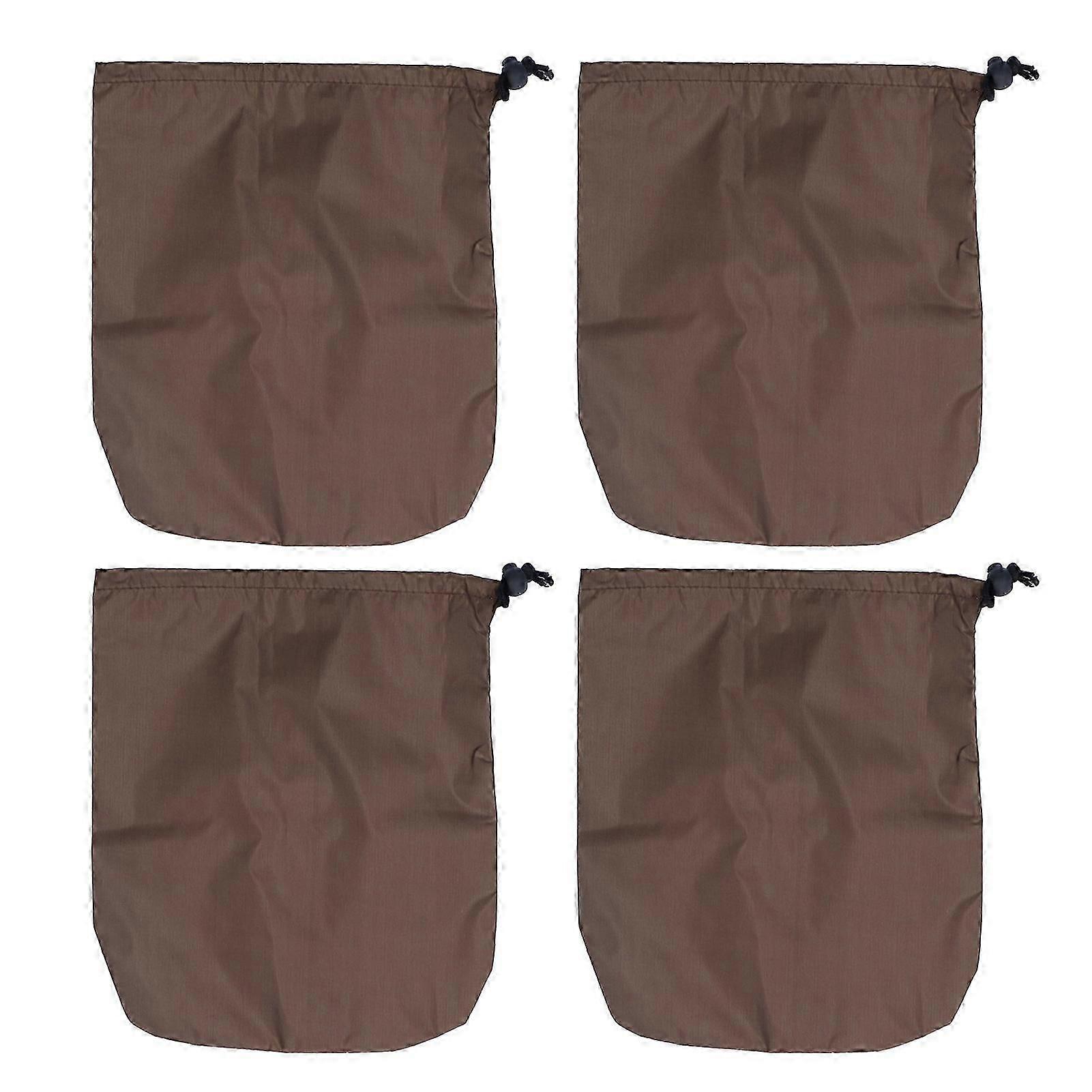 Lot De 4 Housses De Protection Pour Rétroviseurs De Voiture, En Taffetas De Polyester 190t, Marron, Antigel.
