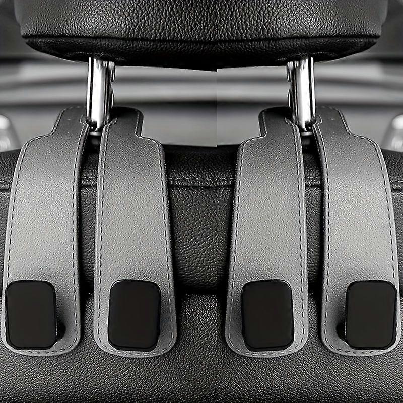 (2 Pièces, Marron-1) Crochets Pour Appuie-tête De Voiture, Organisateur De Siège Robuste En Similicuir Avec Boucle Magnétique, Crochets De Suspension Pour Sacs, Portefeuilles Et Manteaux