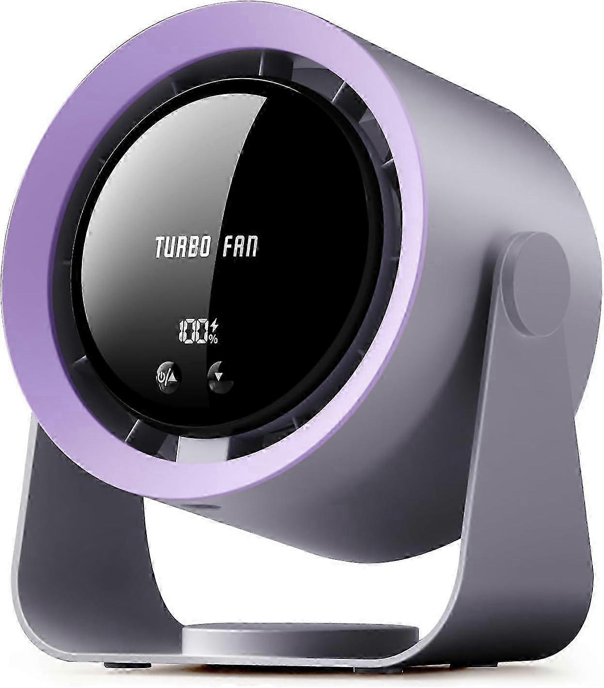 Ventilateur De Bureau Usb Avec Affichage Led Et Longue Autonomie, 100 Vitesses, Tête Inclinable À 90°, Puissant Ventilateur De Table 3 En 1 (gris Foncé)