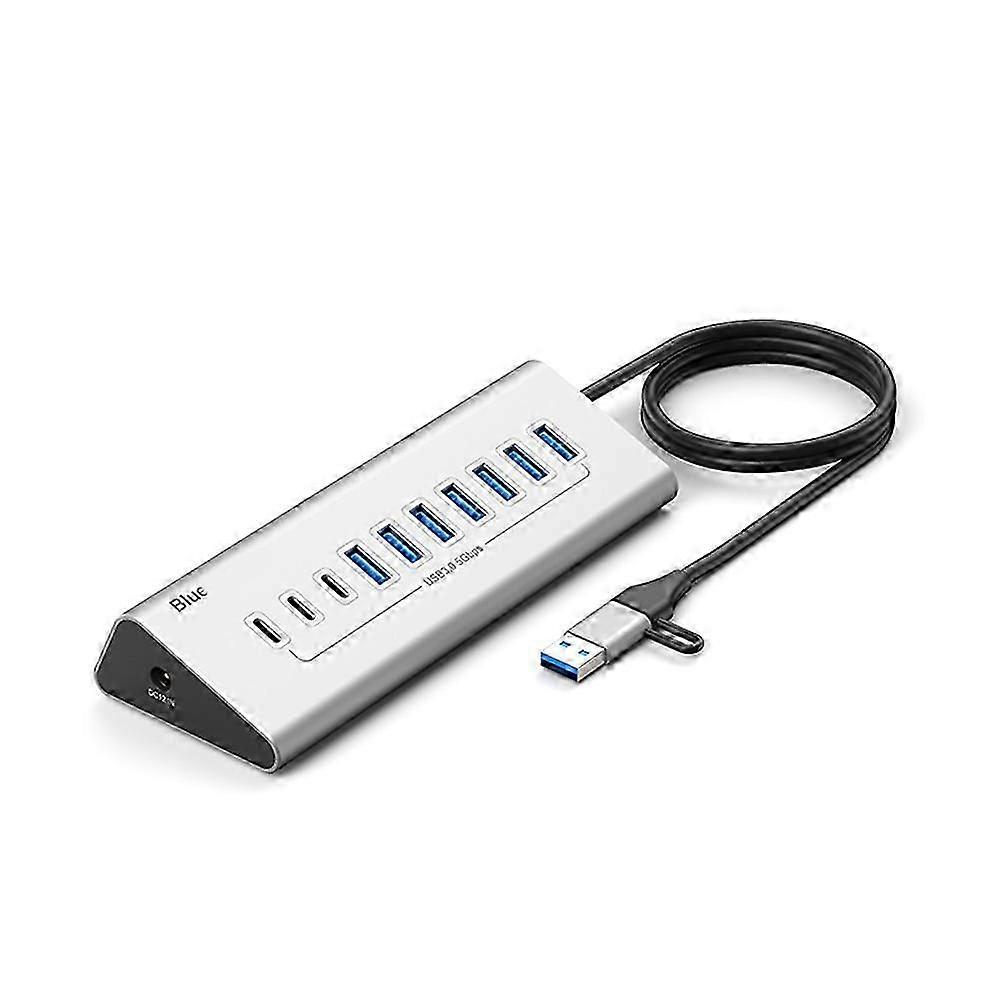 Hub Usb 5 Gbit/s, Station D'Accueil Usb 3.0 Multifonction Haute Vitesse, Adaptateur Pour Ordinateur Portable Et Pc, 10 Ports, Prise Américaine
