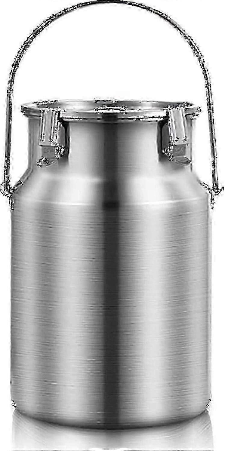 Seau À Lait Portable De 5 L Avec Couvercle Hermétique, Bouilloire De Stockage De Liquides En Acier Inoxydable, 26 Pouces