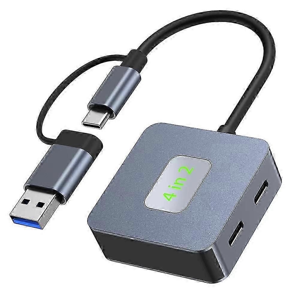 Hub Usb 3.2 / Hub Usb-c / Hub Usb-c/usb-a Vers Usb 3.2 Mini 4 Ports 10 Gbit/s / 2 Ports Usb 3.2 + 2 Ports Usb-c 3.2 / Station D'Accueil Qaq