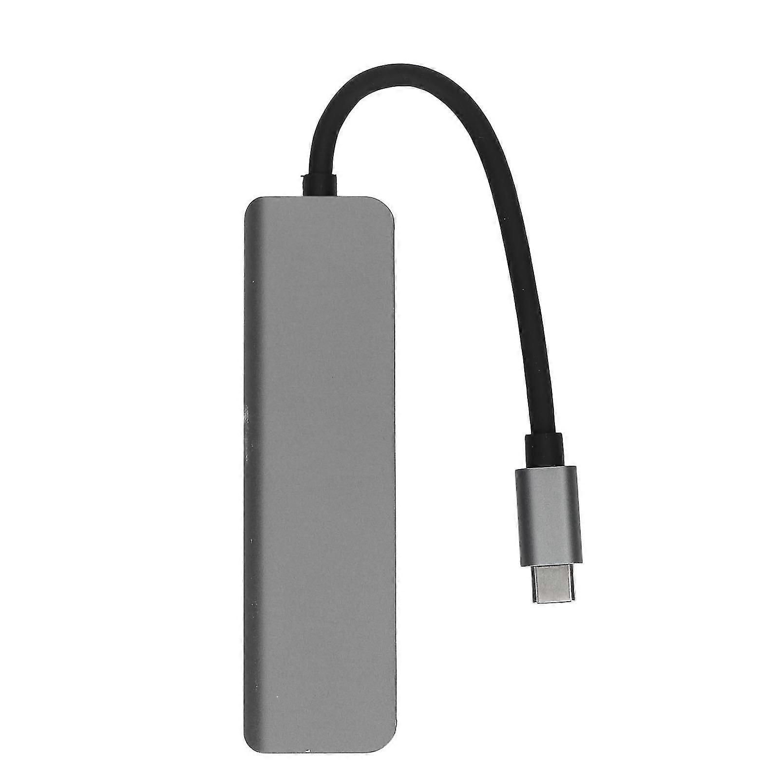 Hub Usb-c 5 En 1 : Interface Multimédia Hd, 2 Ports Usb 3.0, 2 Ports Usb 2.0, Compatible Usb-c Pd, 4k 30 Hz, Plug And Play, Gris Fo.