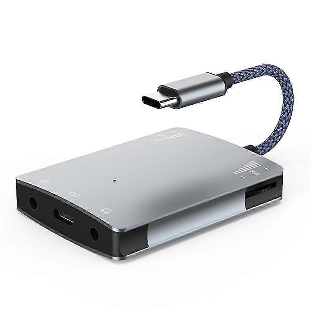 Adaptateur D'Interface Audio Usb C Live Sound Card Avec Haut-parleur Et Prise Casque 3,5 Mm / Convertisseur Live Hf