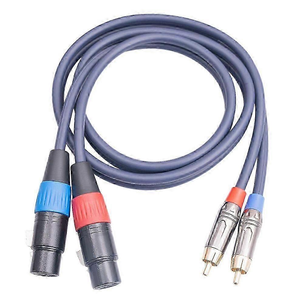 Câble Double Xlr Vers Rca, Câble Double Xlr Femelle Vers Double Rca Mâle, Câble Audio Hifi 2 Xlr Femelle Vers 2 Rca Mâle, 1 Mètre (3,3 Pieds)