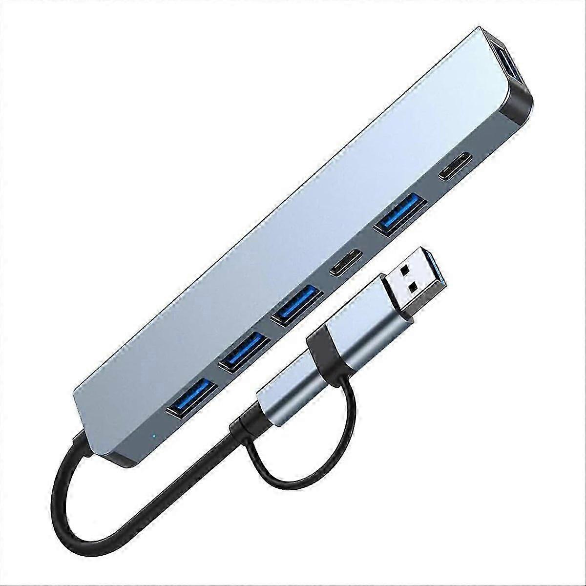 Hub Usb-c 7 En 1 Avec 4 Ports Usb Et 2 Ports Usb-c Pa