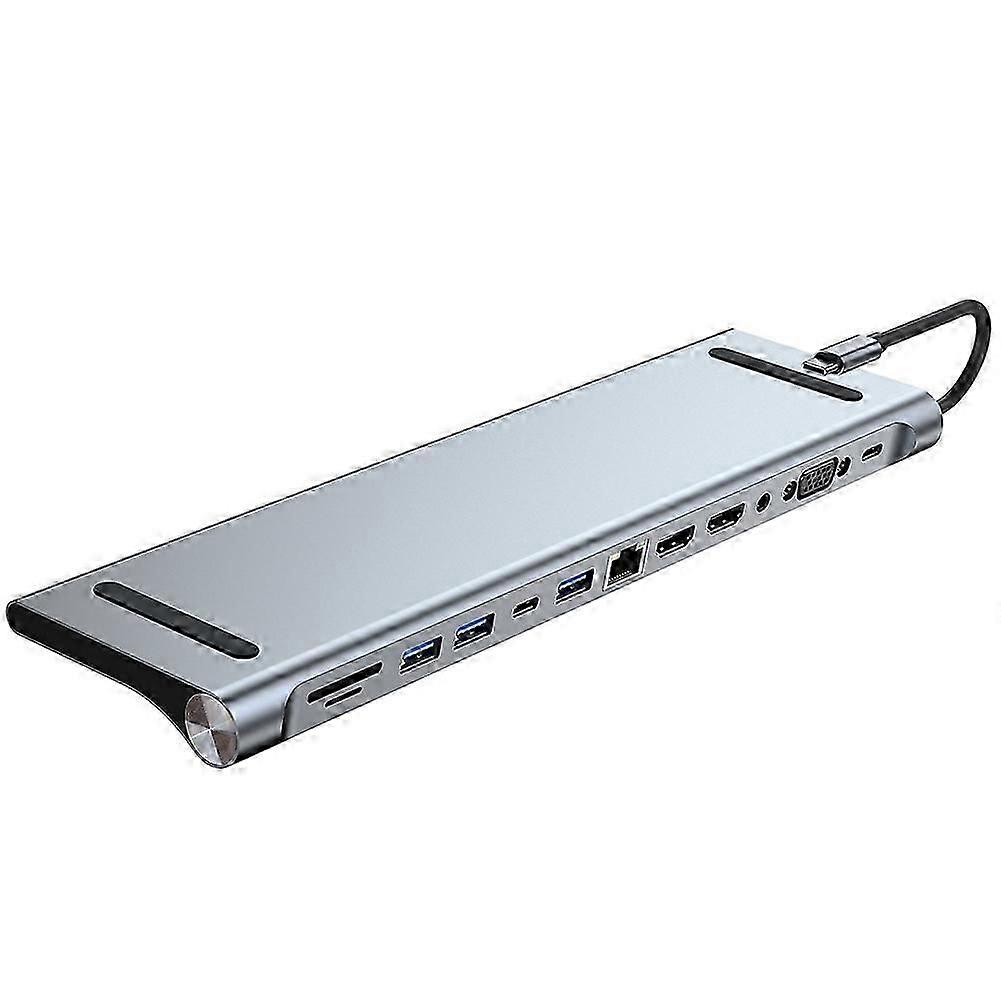 Hub Usb 3.0 Type C 12 En 1, Station D'Accueil 4k Pour Moniteur Tv, Convertisseur Vidéo, Ethernet Rj45, Lecteur De Cartes Sd/tf, Accessoires Pour Ordinateur Portable Kns