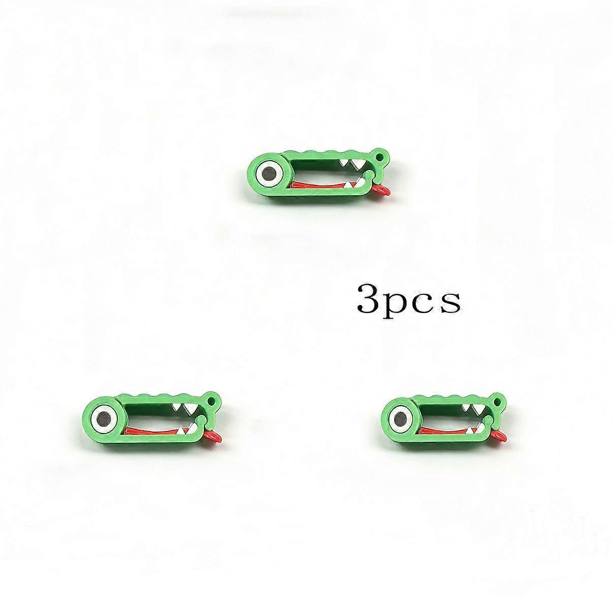 (lot De 3) Organisateur De Câbles Crocodile, En Pla, Adorable Support En Forme De Crocodile Pour Des Câbles Sans Nœuds, Idéal Pour Les Voyages, Le Bureau Ou La Chambre.
