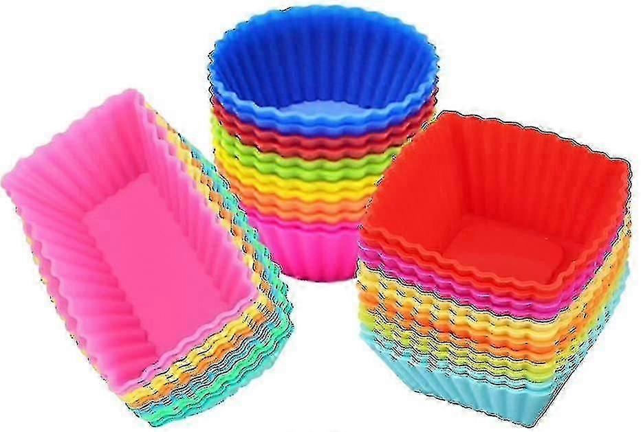 Moules À Cupcakes Et Muffins En Silicone, Lot De 36, Réutilisables Et Antiadhésifs