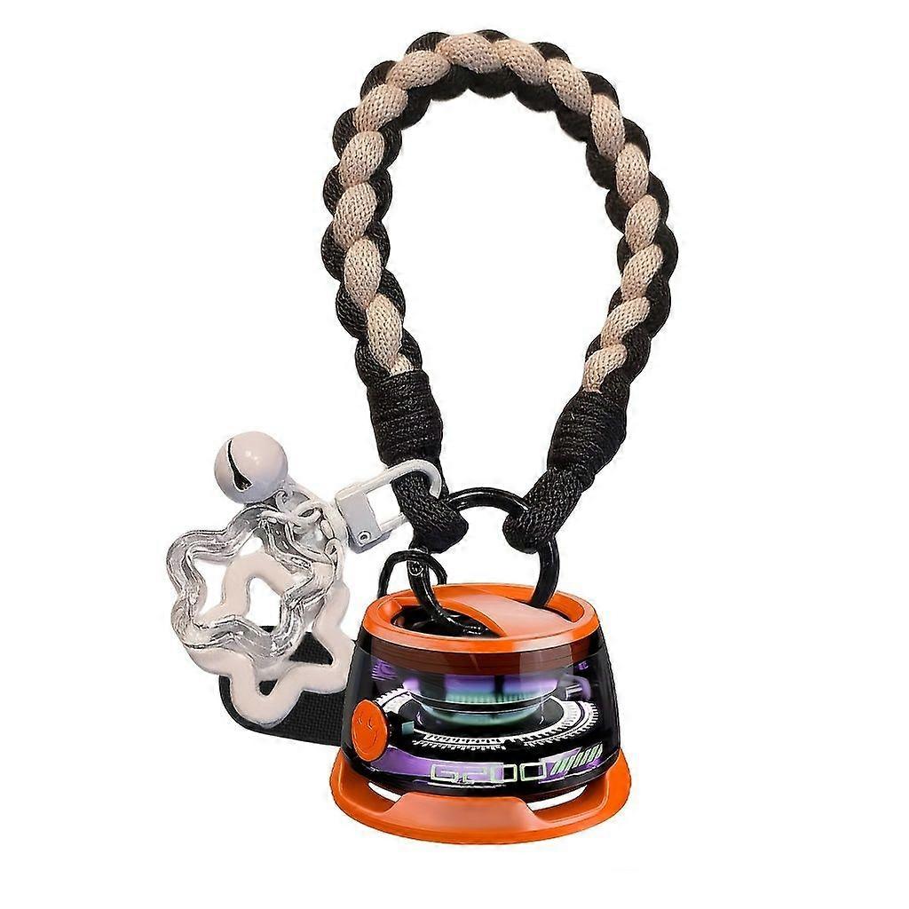 Mini Enceinte Portable (orange) Avec Fixation Magnétique, Dragonne Amovible, Appairage Sans Fil, Son Stéréo, Lumières Multicolores, Chargement Usb-c Et Basses.