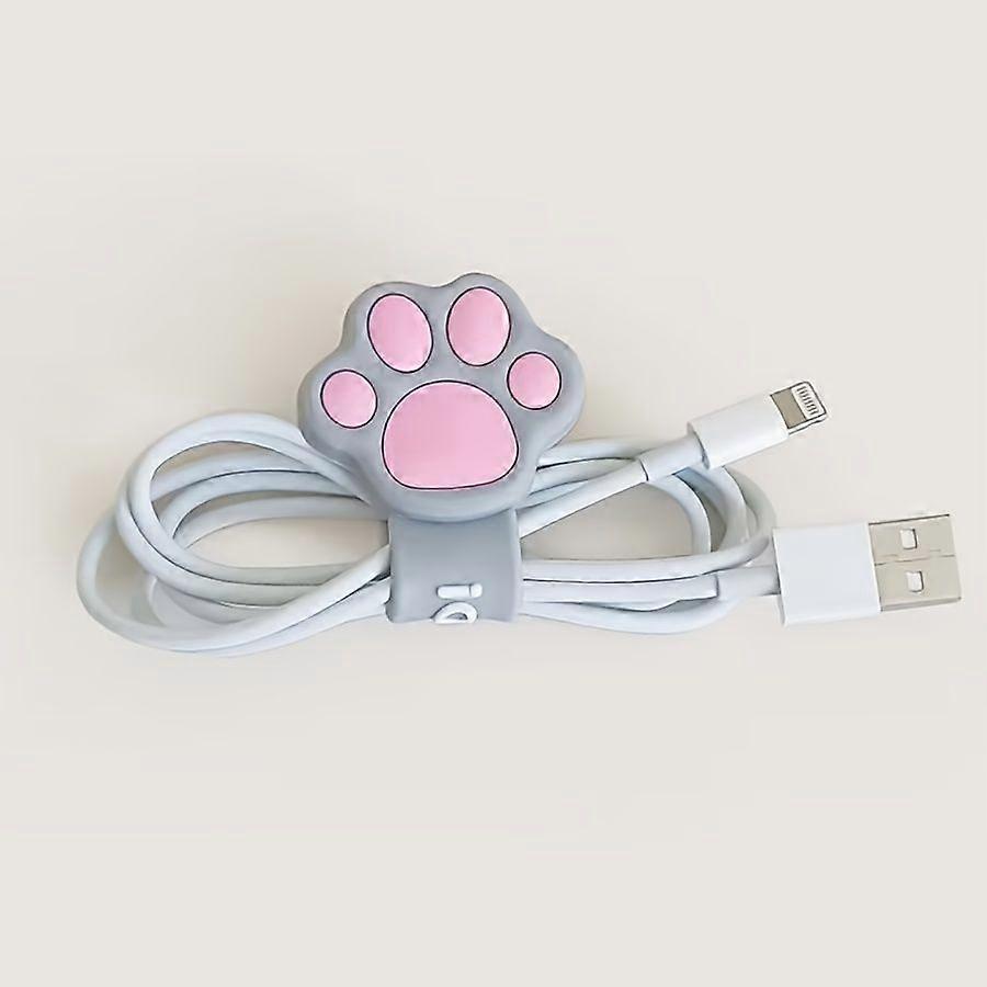 (rose, 1 Pièce) Organisateur De Câbles En Forme De Patte De Chat, Enrouleur De Câble D'Écouteurs En Silicone À Spirale Pour Bureau Et Gestion Des Câbles De Charge De Téléphone
