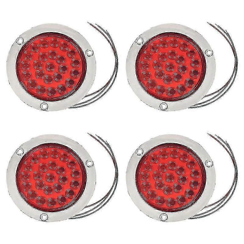 Feux De Remorque Ronds À Led De 4 Pouces, 24 Led, Feux Stop Étanches