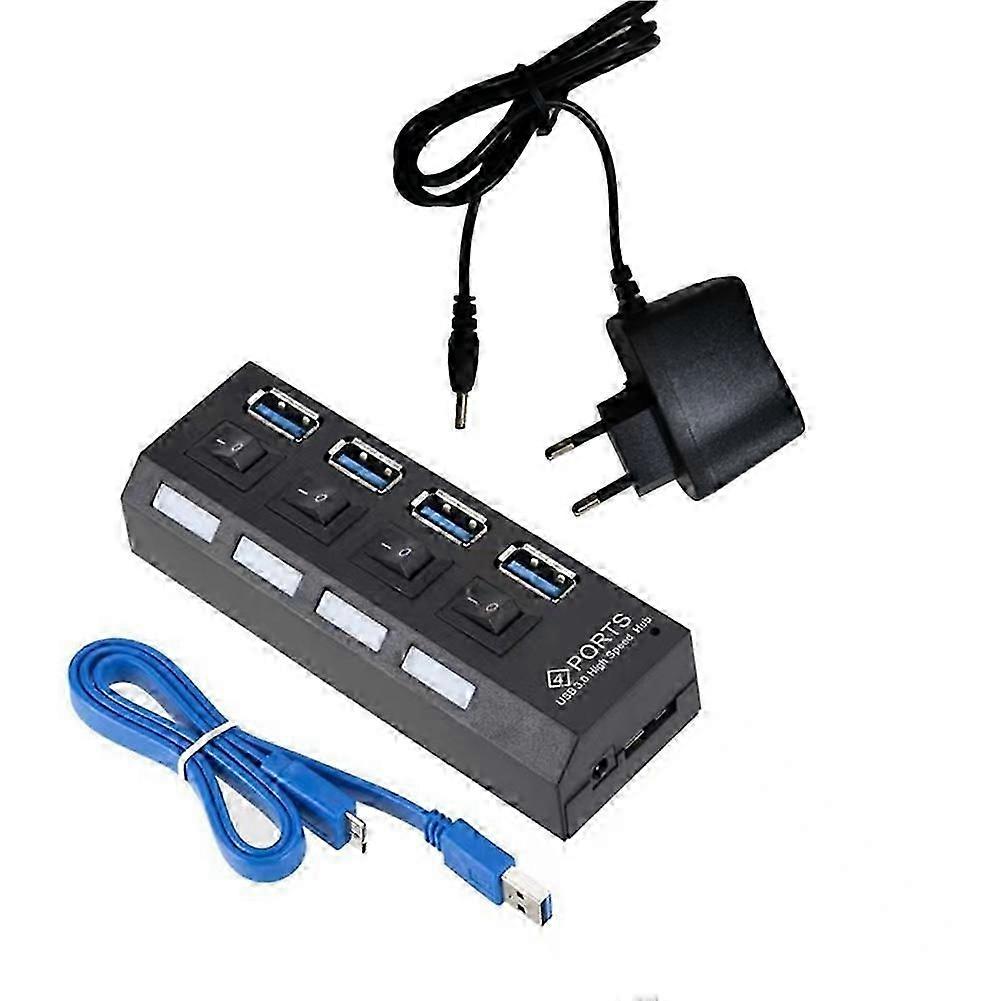 Adaptateur Secteur Usb 3.0, Hub Multi-ports Usb 3.0 Avec Câble De 50 Cm, Station D'Accueil Et Prise Ue.