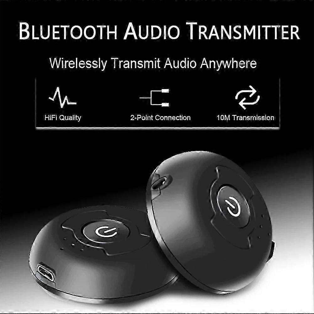 Émetteur Audio Bluetooth 5.0 Pour Tv Et Pc. Connexion De 2 Casques Audio. Adaptateur Stéréo Sans Fil À Faible Latence Avec Entrée Auxiliaire 3,5 Mm.