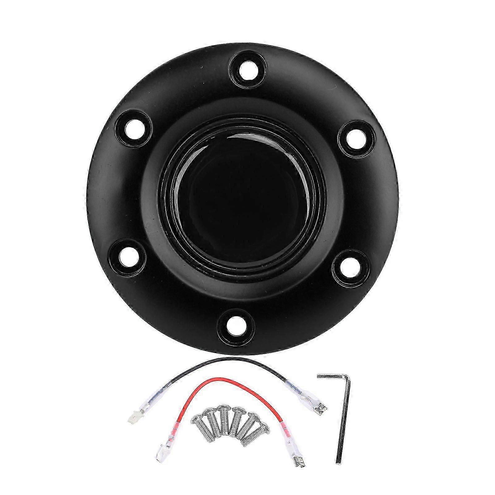 Cache Central De Volant Intérieur, Bouton De Klaxon Pour Volant À 6 Trous, Noir Intelligent