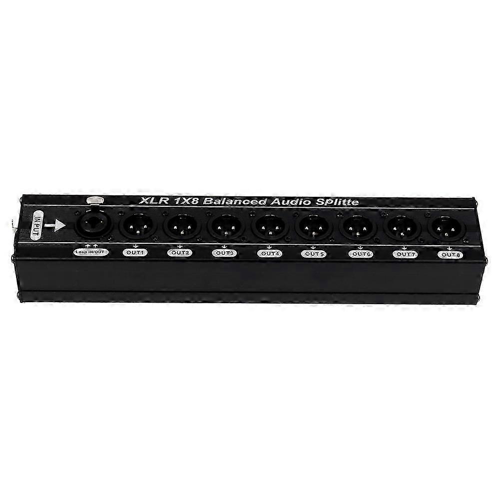 Répartiteur Audio Symétrique Xlr 1x8 (1 Entrée, 8 Sorties) - Boîtier De Répartition De Signal Audio À Boucle Unique - Sortie Audio Hf