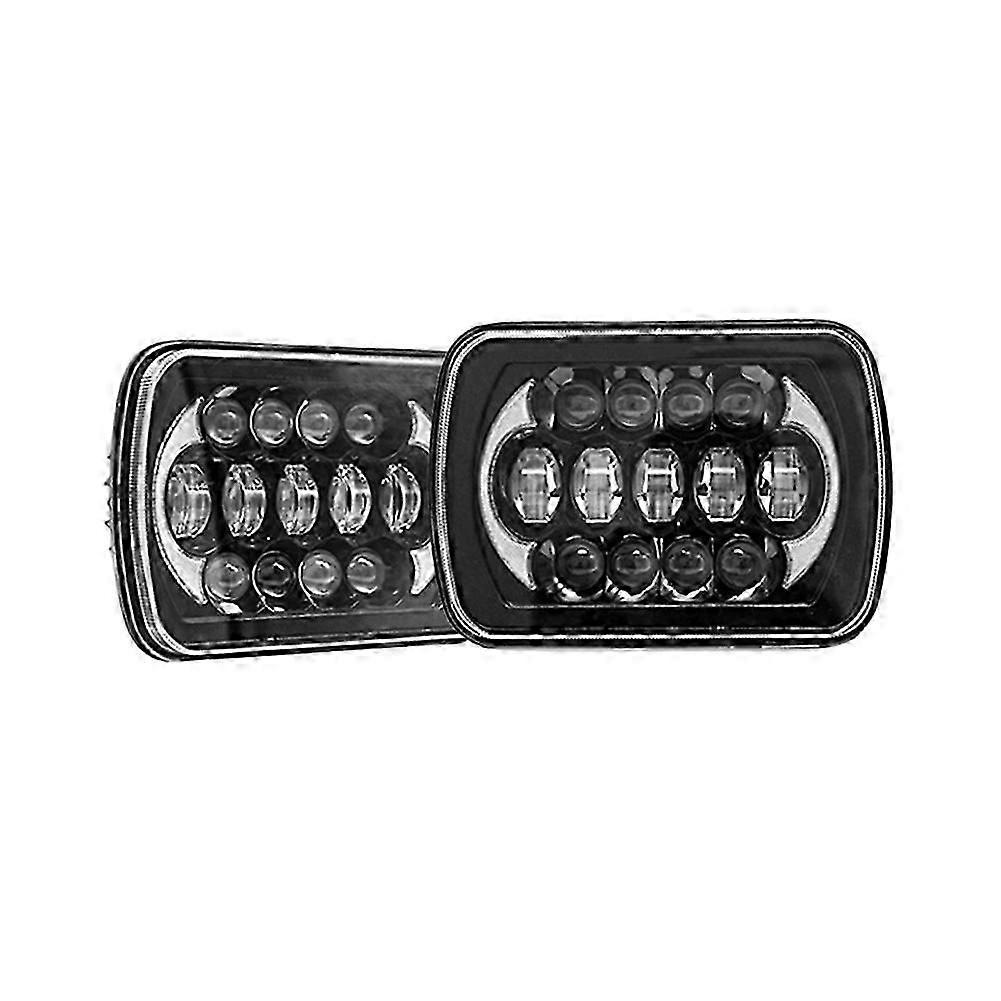 2 Phares Avant Carrés À Led 5x7 Pouces Avec Feux De Jour Pour Jeep Cherokee Xj Wrangler Yj Qaq
