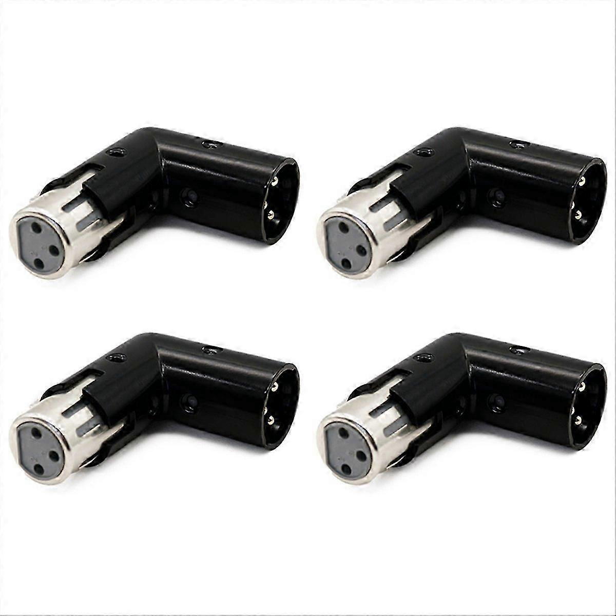 Adaptateurs Xlr Coudés 3 Broches Mâle Vers Femelle Xlr À 90 Degrés Pa