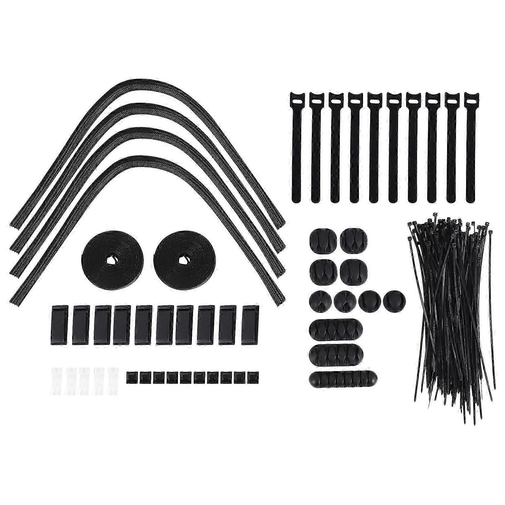 Kit De Gestion De Câbles De 152 Pièces, Comprenant Des Clips De Rangement De Câbles Auto-adhésifs Et Des Gaines De Câbles.